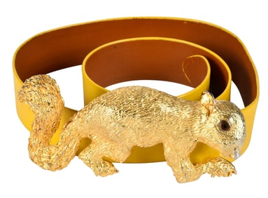 Christopher Ross 24kt. Gold Plated Squirrel Belt