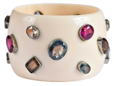 Bakelite Bracelet with Multi Gemstone