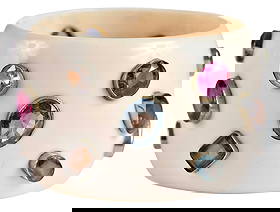 Bakelite Bracelet with Multi Gemstone: 18 assorted gemstones, smokey quartz, amethyst, blue topaz, sapphire, ruby, assorted shapes, oval brilliant cut, emerald cut, pear brilliant cut, 8-1/4 in. inside measurement, 2 in. wide, 103.8 g Prov