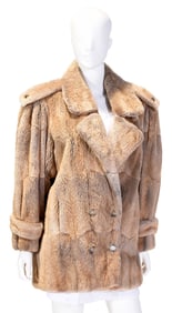 Double Breasted Beaver Fur Jacket