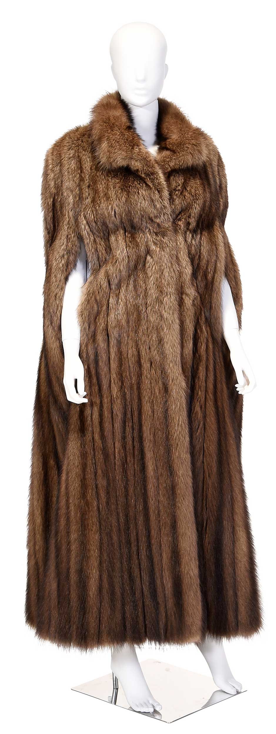 Alixandre Full Length Brown Sable Cape: New York, two interior pockets, shoulder 19 in., length 57 in. Provenance: Estate of Alice Zimmerman, Nashville, Tennessee