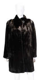 Black Diamond Black Mink Fur Coat