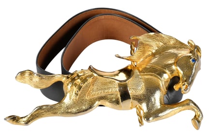 Christopher Ross 24kt. Gold Plated Carousel Horse Belt