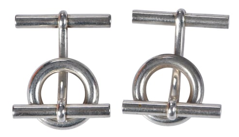 Vintage Hermes Figural Snaffle Bit Equestrian Cufflinks