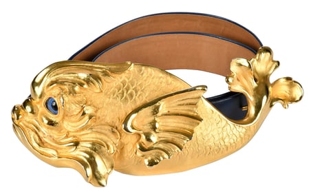 Christopher Ross 24kt. Gold Plated Fish Belt