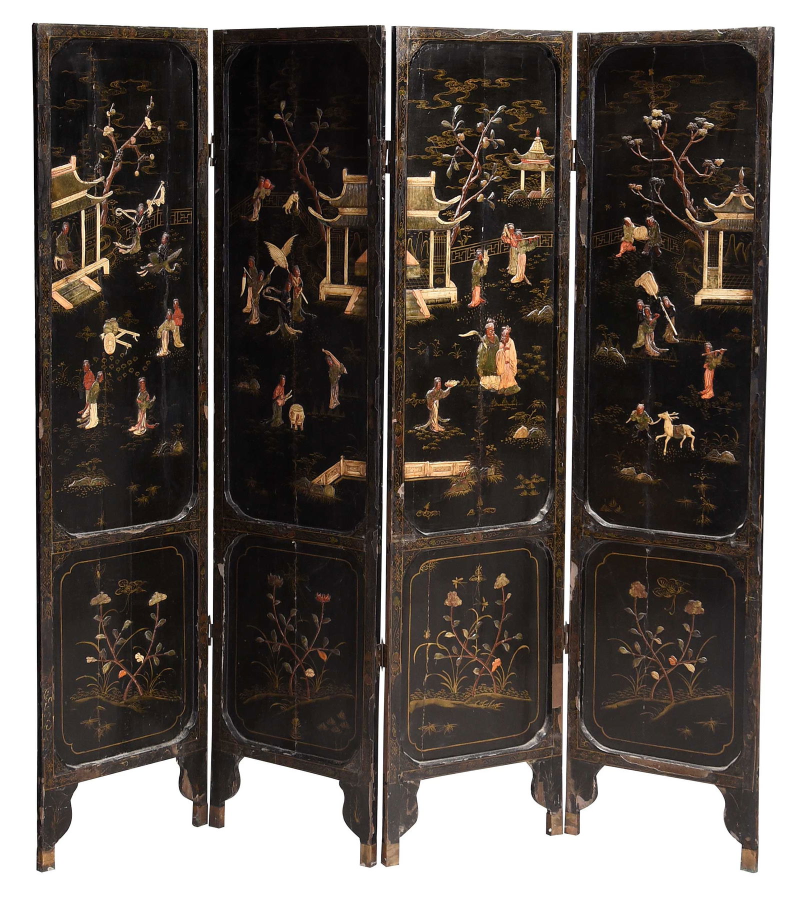 Chinese Four Panel Coromandel Screen (1 of 19)