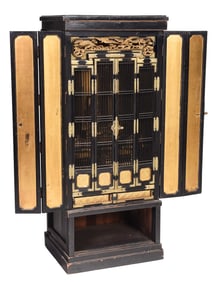 Japanese Black Lacquer Altar Cabinet Butsudan