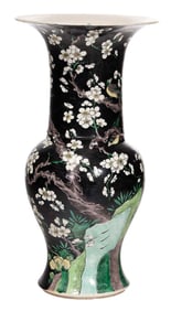 Chinese Export Porcelain Famille Noire Vase