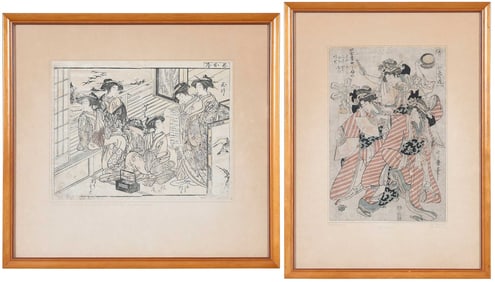 Two Framed Japanese Woodblock Prints