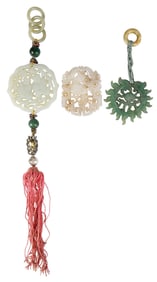 Three Chinese Carved Jade Pendants