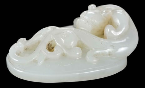 Chinese Carved White Jade Beast