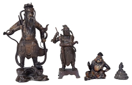 Four Bronze Japanese Figures