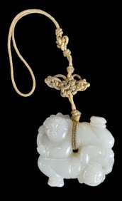 Carved Jade Acrobat Pendant