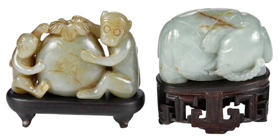 Two Carved Jade Animal Figures