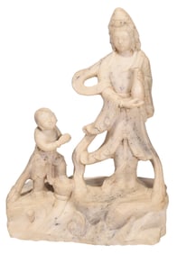 Chinese Carved Marble Songzi Guanyin