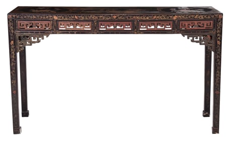Chinese Lacquered Paint Decorated Altar Table