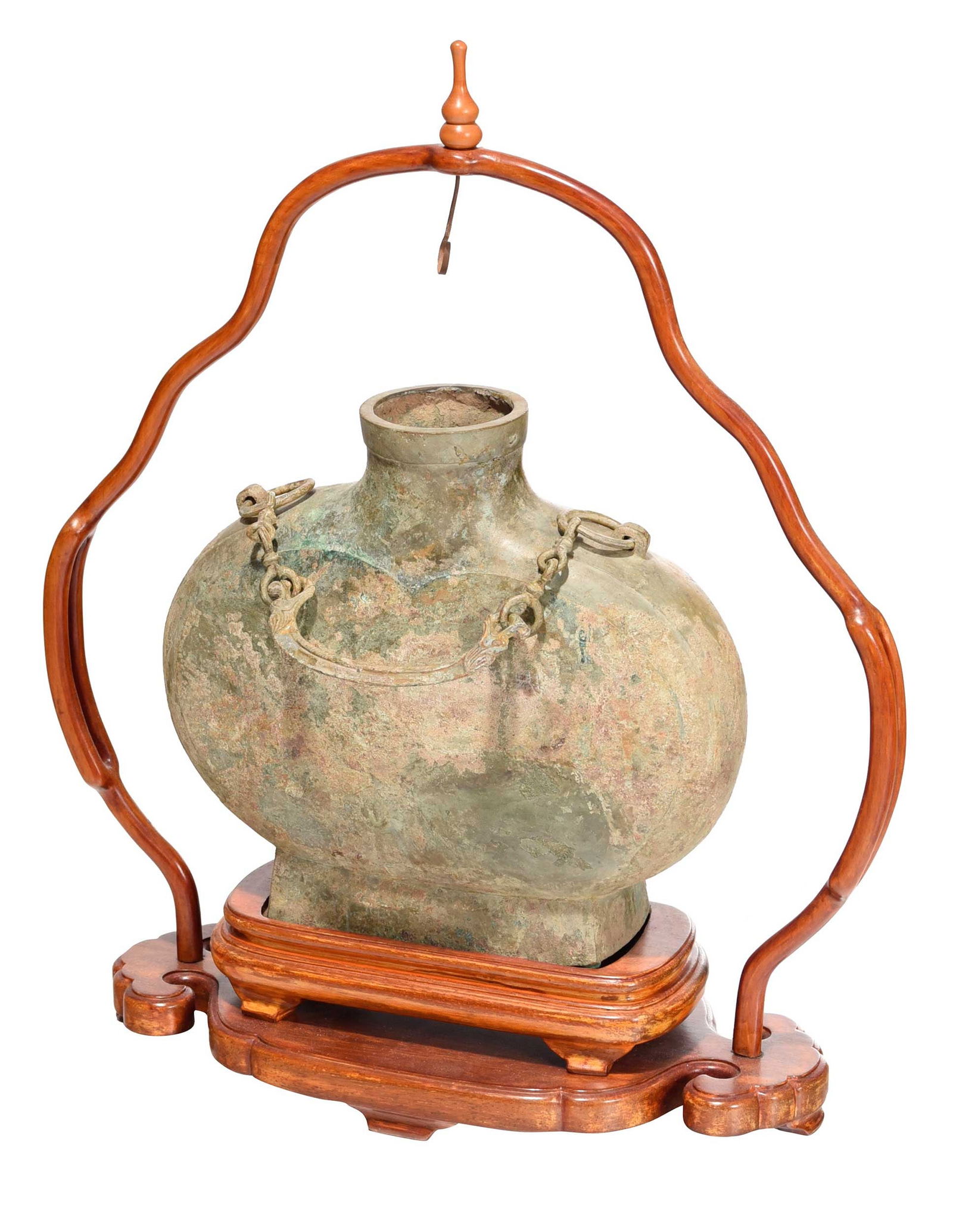 Chinese Bronze Vase With Harp Form Stand (1 of 7)
