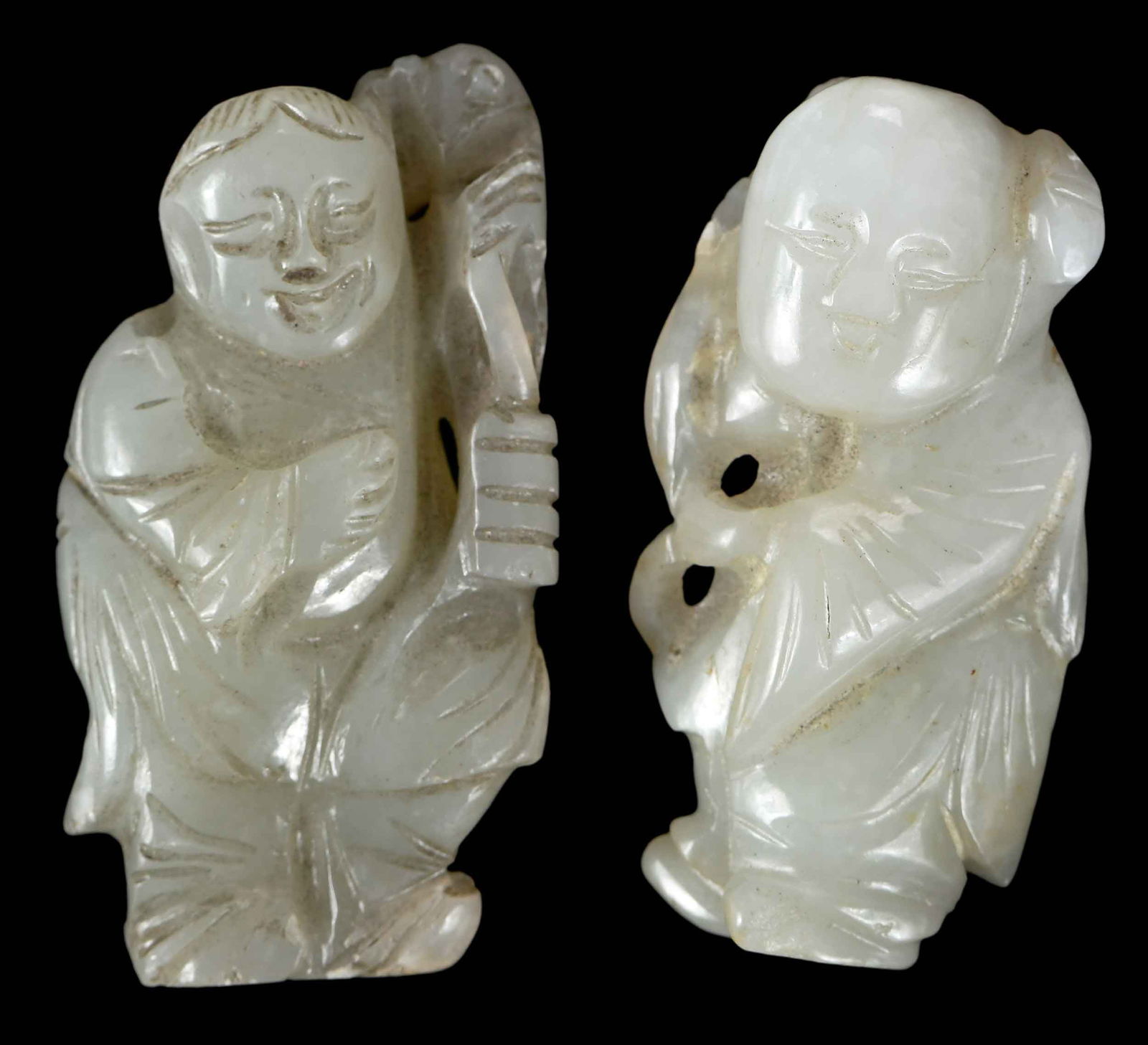 Two Chinese Carved Jade Male Figures (1 of 5)