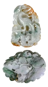 Two Chinese Carved Jade Pendants
