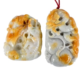 Two Chinese Carved Jade Pendants