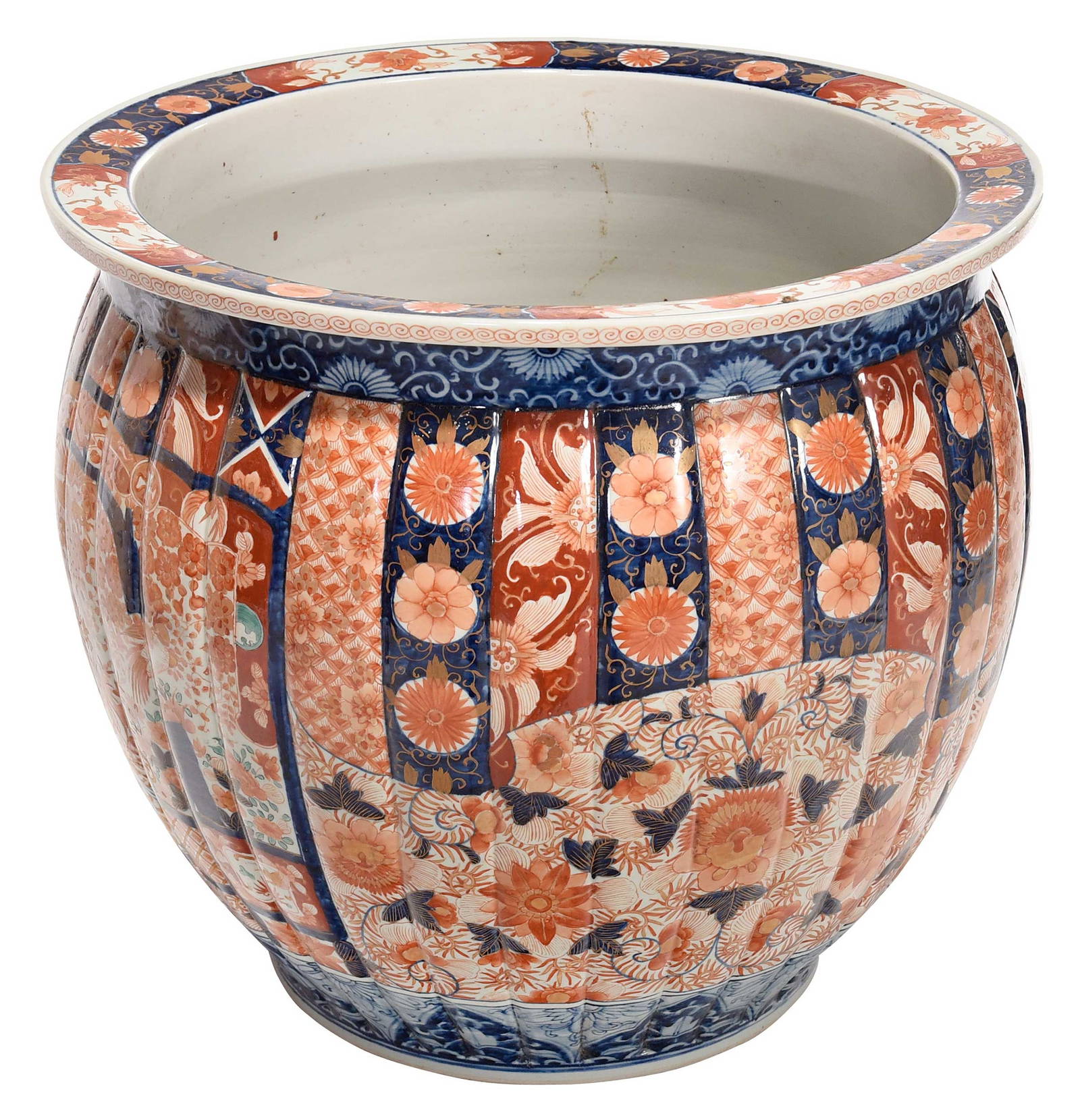 Large Chinese Porcelain Jardiniere in the Imari Palette