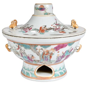 Chinese Export Porcelain Famille Rose Hot Pot