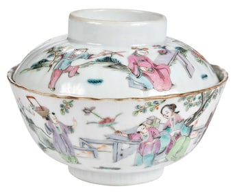 Chinese Porcelain Lidded Rice Bowl