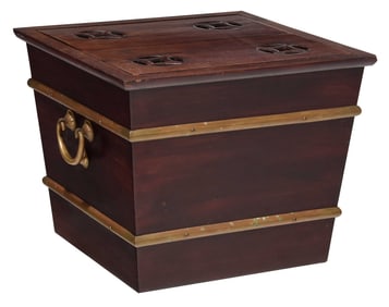 Chinese Brass Mounted Hardwood Wine Cooler