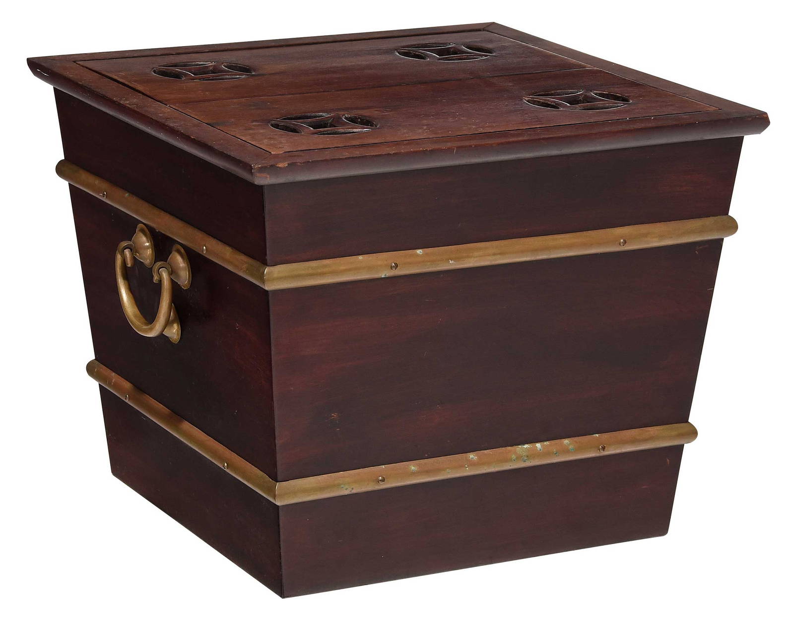 Chinese Brass Mounted Hardwood Wine Cooler