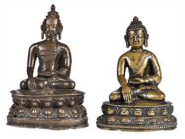 Two Shakyamuni Bronze Buddhas