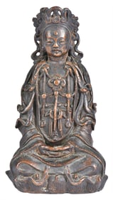 Bronze Chinese Seated Bodhisattva