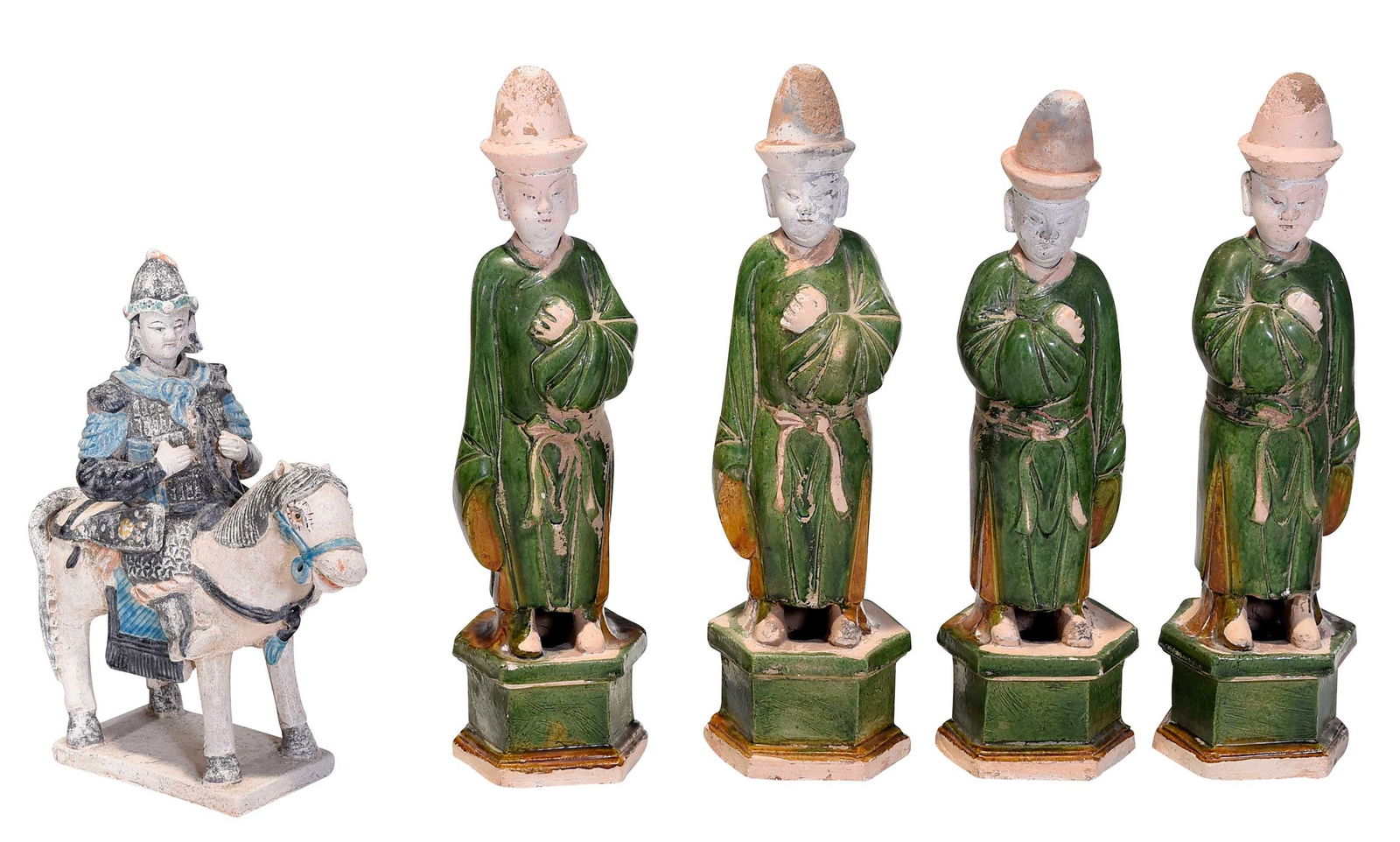 Five Chinese Earthenware Tomb Figures (1 of 4)