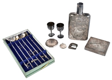 12 Japanese Silver Table Items