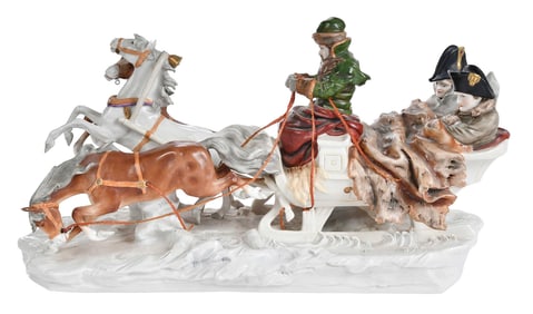Kister-Scheibe Alsbach Porcelain Figural Group, Napoleon's Flight