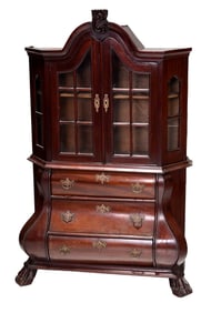 Unusual Dutch Baroque Style Child Size Bombe Cabinet
