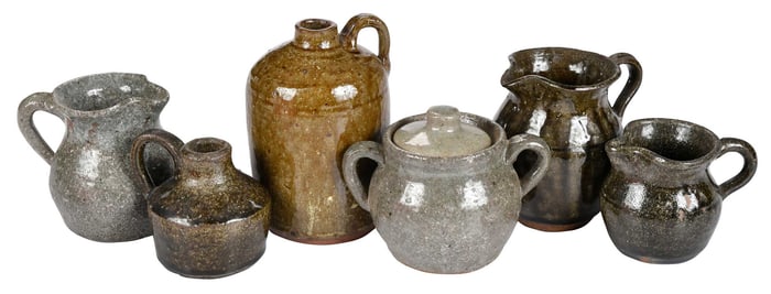 Six Pieces of Meaders and Georgia Pottery Tablewares