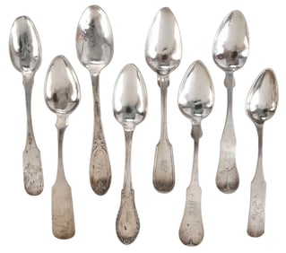 16 Southern Coin Silver Spoons