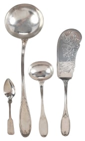 Four Charleston Coin Silver Flatware