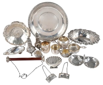 27 Pieces Silver Table Items, Most Sterling