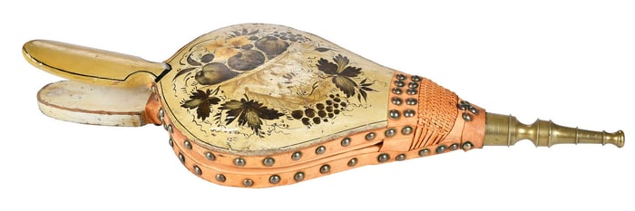 Philadelphia Paint Decorated Bellows with Label