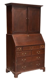 British Oak Secretary Bookcase