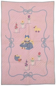 American Toy Motif Crib Quilt