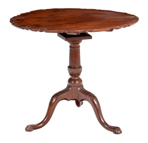 Chippendale Carved Mahogany Pie Crust Tea Table