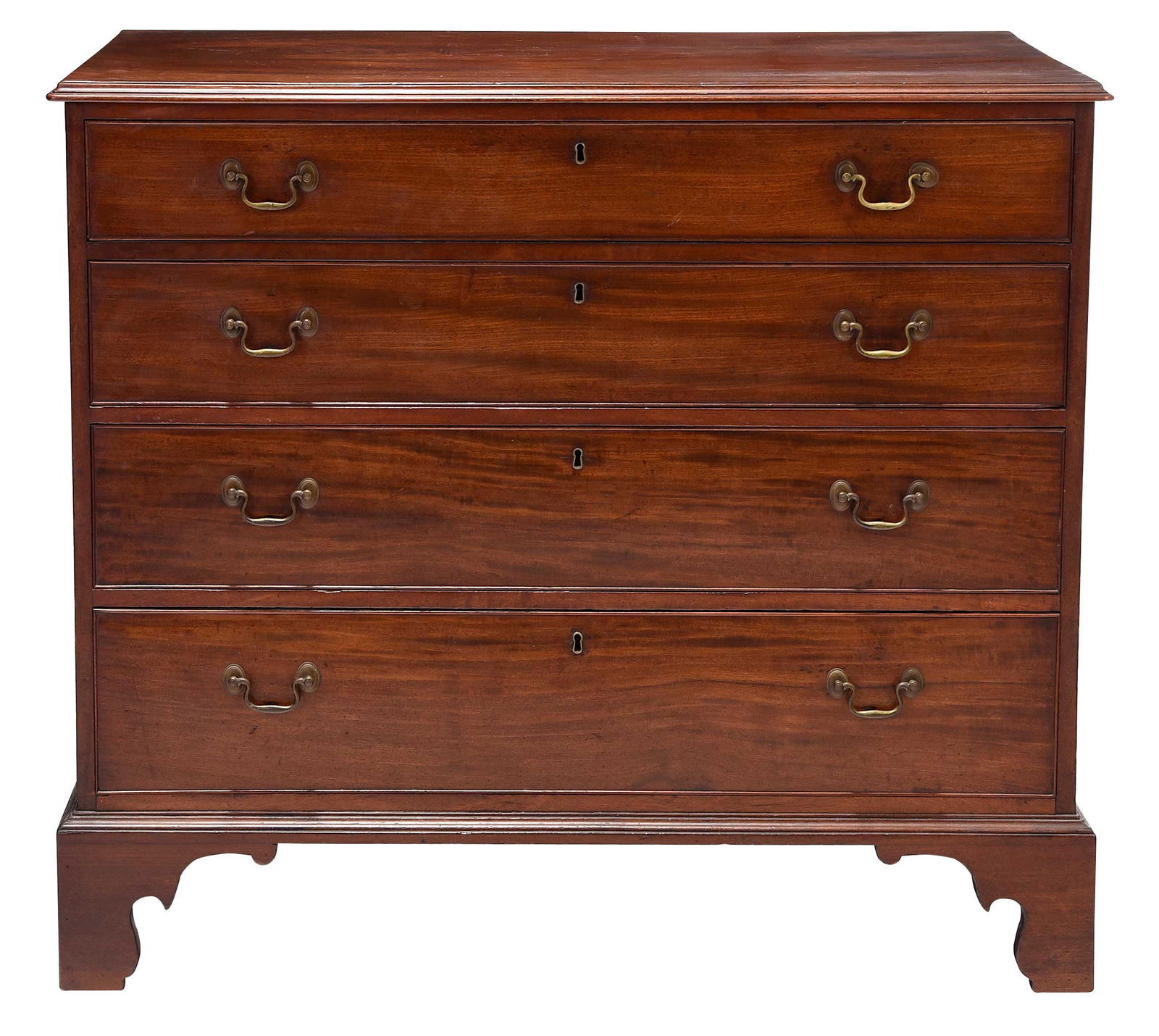 American Federal Figured Mahogany Four Drawer Chest. (1 of 8)