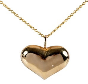 14kt. Hollow Heart Pendant with Chain