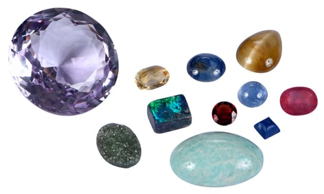 Collection of Assorted Loose Faceted and Cabochon Cut Gemstones