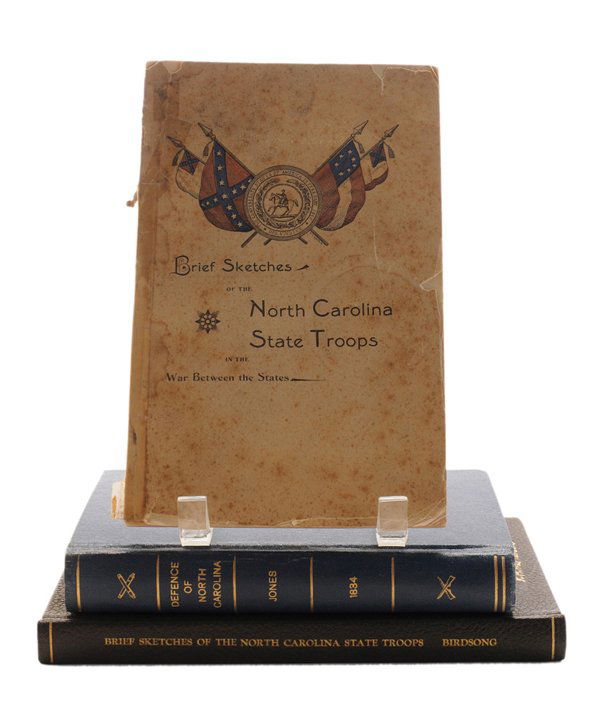 Fourteen North Carolina Civil War: Books including Walter Clark, [Histories of the Several Regiments and battalions from North Carolina in the Great War 1861-1865,] Raleigh, 1901, five volumes, [near very good condition in original gra