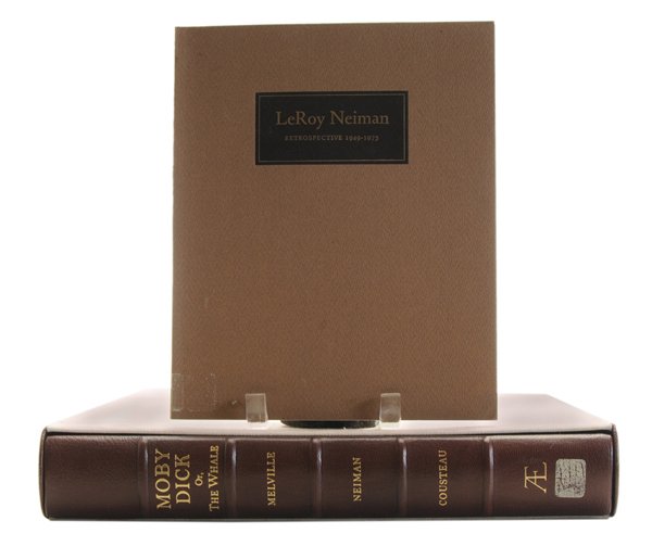 [Moby Dick,] Signed Limited Edition: Herman Melville, [Moby Dick,] printed by The Artist's Limited Edition, 1975, with 13 Neiman paintings, frontispiece serigraph signed by Neiman, preface writing by Jacques-Yves Cousteau and signed by C