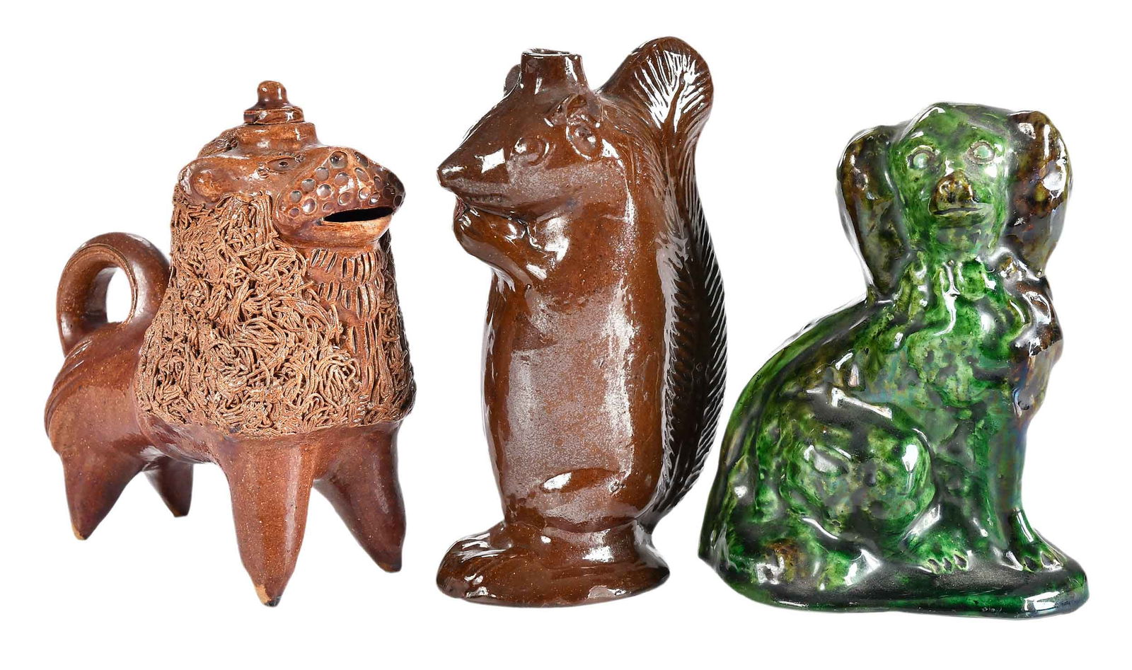 Three American Glazed Ceramic Animals (1 of 9)