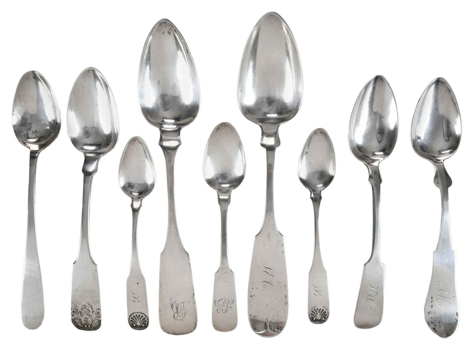 Nine Southern Coin Silver Spoons (1 of 4)